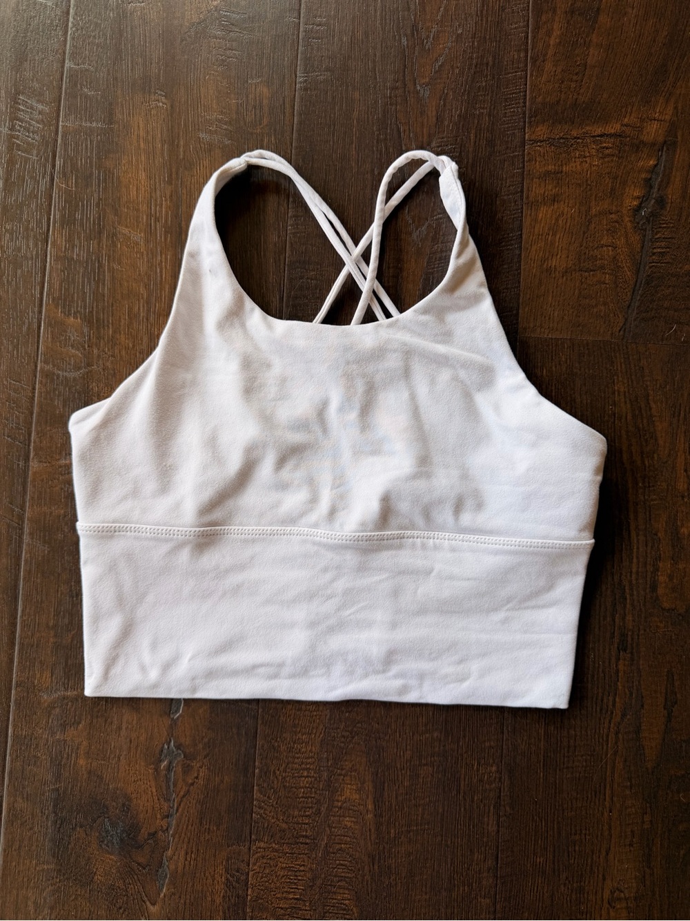 White Crisscross High-Neck Sports Bralette
